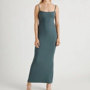 Quince TENCEL™ Rib Knit Maxi Slip Dress – Large – Dark Olive
